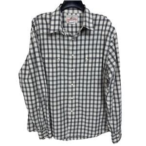 Wrangler Men's XL Pearl Snap Western Shirt Long Sleeve Top Stitched Black Plaid